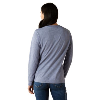 Image showing  Women's Rebar Cotton Strong Logo Crew Neck Long-Sleeve Work T-Shirt