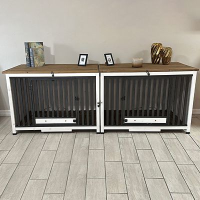 Image showing  AIR100-XL Large Indoor Wooden Dog Crate Folding Design