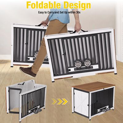 Image showing  AIR100-XL Large Indoor Wooden Dog Crate Folding Design