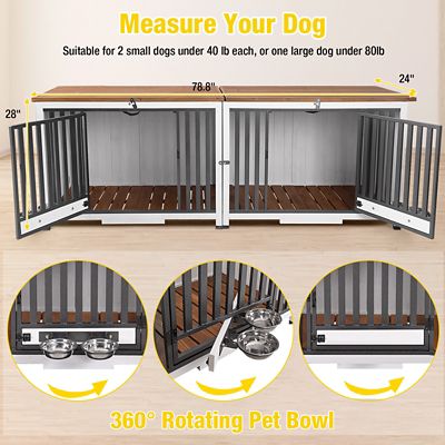 Image showing 6 th Aivituvin AIR100-XL Large Indoor Wooden Dog Crate Folding Design