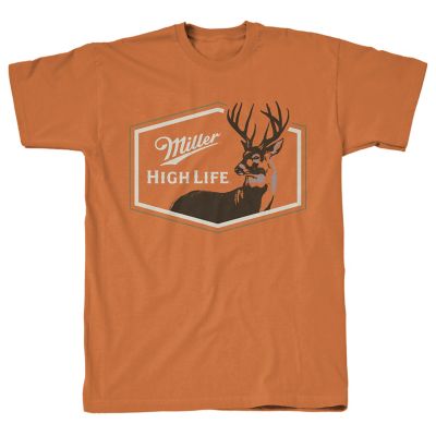 Miller Beer Men's Contrast Deer High Life Short Sleeve Graphic T-Shirt