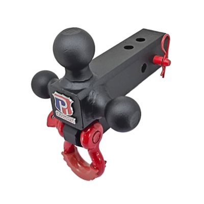Image showing  4-in-1 - 2.5in. Receiver Solid Universal Tri-Ball Mount, Heavy Duty Adjustable, Class V Hitch 30000 lbs, 101826