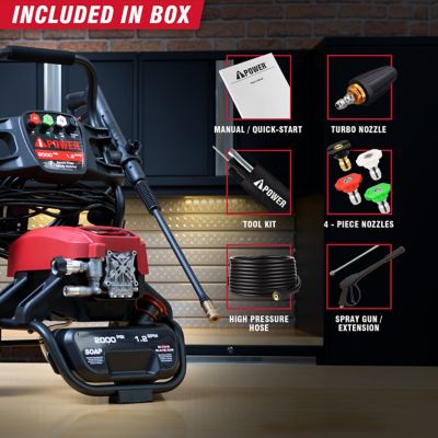 Image showing 5 th A-iPower 2000 PSI Electric Pressure Washer 1.2 GPM Pump Soap Tank 4 Nozzles Spray Gun High Quality Motor