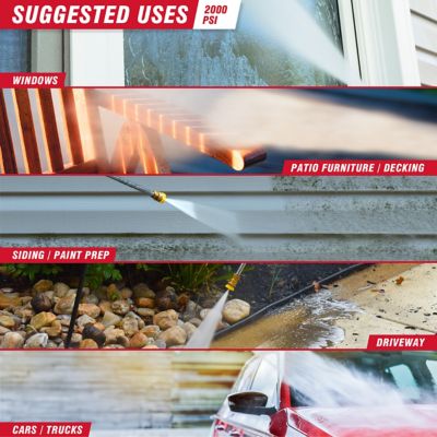 Image showing 6 th A-iPower 2000 PSI Electric Pressure Washer 1.2 GPM Pump Soap Tank 4 Nozzles Spray Gun High Quality Motor