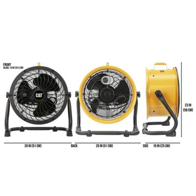 Image showing 9 th Caterpillar 14 in. High Velocity Drum Air Circulator Fan