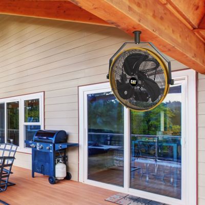 Image showing 5 th Caterpillar High-Velocity Indoor Outdoor Ipx4 Rated Wall and Ceiling Shroud Fan, HVOD-18S-NG