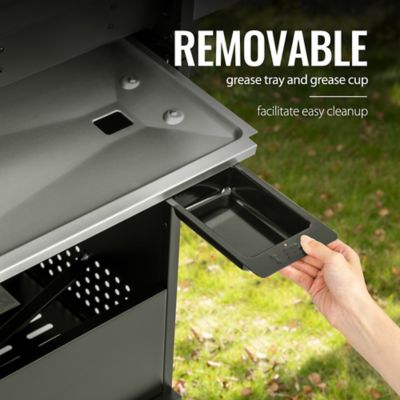 Image showing 8 th Royal Gourmet 4-Burner Stainless Steel Propane Gas Grill with Cabinet, Gray, With Side Burner