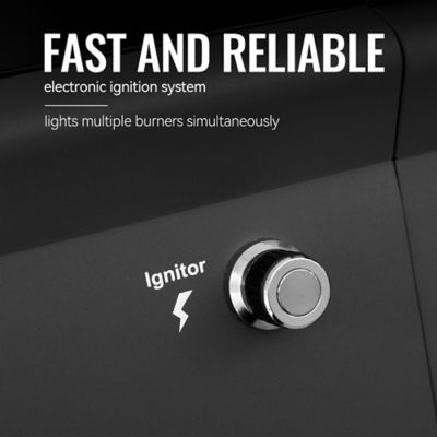 Image showing 7 th Royal Gourmet 4-Burner Propane Gas Grill with Side Shelves, Black