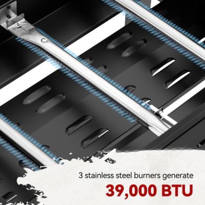 Image showing 5 th Royal Gourmet 3-Burner Propane Gas Griddle with Collapsible Side Shelves, 492 sq. in., White