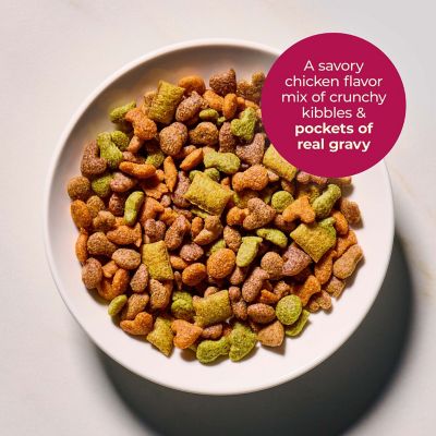 Image showing  Gravy Bursts Savory Chicken Flavor Mix with Gravy Filled Pieces, Dry Cat Food, 13.5 lb. Bag
