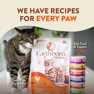 Image showing 7 th Earthborn Holistic Primitive Feline All Life Stages Grain-Free Indoor Formula Chicken Dry Cat Food