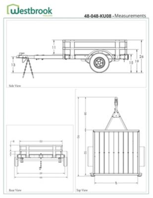 Image showing  4 x 4 Kit Trailer with Side Rails and Plank Floor