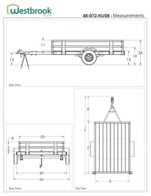 Image showing  4 x 6 Kit Trailer with Side Rails and Plank Floor