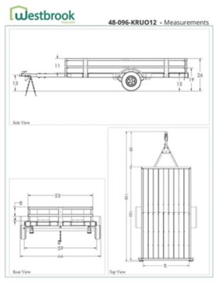 Image showing  4 x 8 ft. Galvalume Kit Trailer with Side Rails, Ramps and Plank Floor