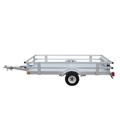 Image showing 5 th Stirling 4 x 8ft. Galvalume Kit Trailer with Side Rails, Ramps and Plank Floor