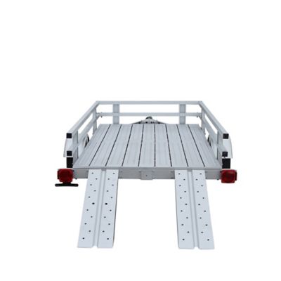 Image showing 6 th Stirling 4 x 8ft. Galvalume Kit Trailer with Side Rails, Ramps and Plank Floor