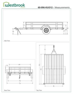 Image showing  5 x 8 ft. Galvalume Kit Trailer with Side Rails, Ramps and Plank Floor