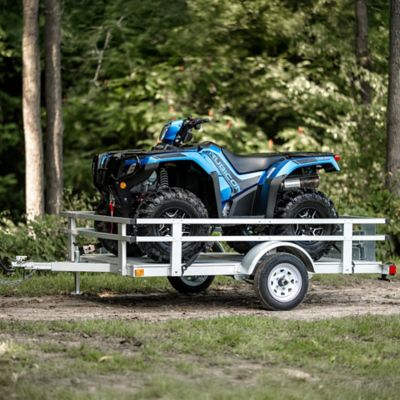 Image showing  5 x 8 ft. Galvalume Kit Trailer with Side Rails, Ramps and Plank Floor