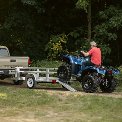 Image showing  5 x 8 ft. Galvalume Kit Trailer with Side Rails, Ramps and Plank Floor