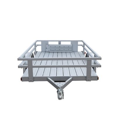 Image showing 5 th Stirling 5 x 8ft. Galvalume Kit Trailer with Side Rails, Ramps and Plank Floor