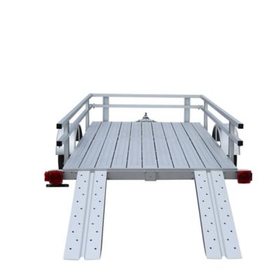 Image showing 7 th Stirling 5 x 8ft. Galvalume Kit Trailer with Side Rails, Ramps and Plank Floor