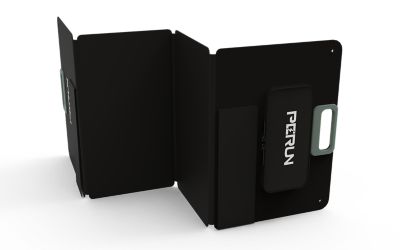 Image showing  100W Portable Folding Solar PanelUp to 23% Efficiency, USB-C, Kickstands, Waterproof, Carry Pouch