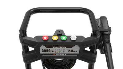 Image showing  3600 PSI Gas Pressure Washer, Honda GX200, 2.5 GPM, 5 QC Nozzles, 25 ft Hose, 12 in Tires, Stainless Wand