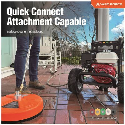 Image showing  3600 PSI Gas Pressure Washer, Honda GX200, 2.5 GPM, 5 QC Nozzles, 25 ft Hose, 12 in Tires, Stainless Wand