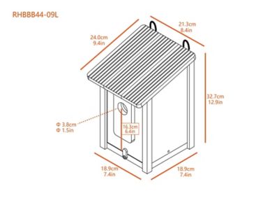 Image showing  Feathered Friends, Beak Bungalow Bird House, Large