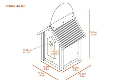 Image showing  Feathered Friends, A-Frame Retreat Bird House, Large