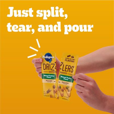 Image showing  Drizzlers Natural Turkey Flavor Savory Sauce Wet Dog, 2.1 oz., Twin Pouch