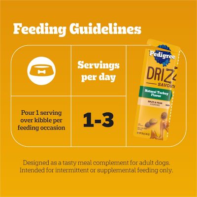 Image showing 7 th Pedigree Drizzlers Natural Turkey Flavor Savory Sauce Wet Dog, 2.1 oz., Twin Pouch