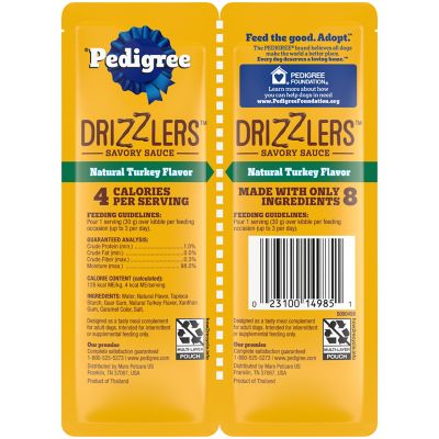 Image showing 9 th Pedigree Drizzlers Natural Turkey Flavor Savory Sauce Wet Dog, 2.1 oz., Twin Pouch