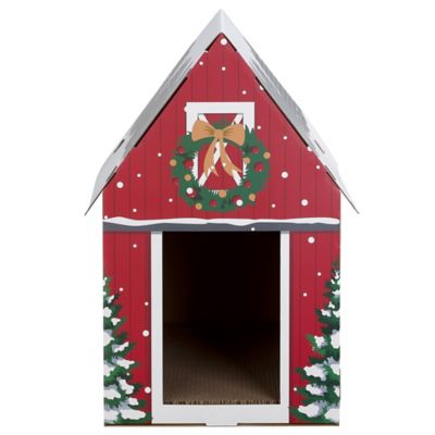Image showing  Holiday Barn Cardboard Cat Scratcher House