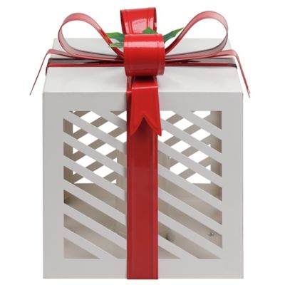 Image showing  14 in. Christmas Gift Lantern, White