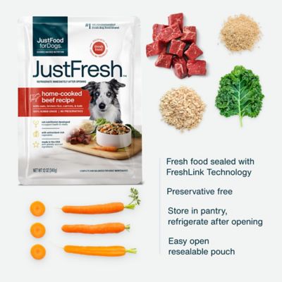 Image showing  JustFresh Beef Recipe Dog Food, 12 oz.