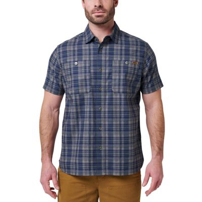 Lucky Brand Workwear Men's Short Sleeve Printed Plaid Workshirt