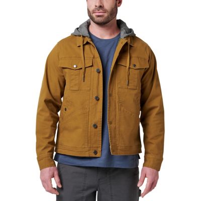 Lucky Brand Workwear Men's Canvas Trucker Jacket with Knit Hood