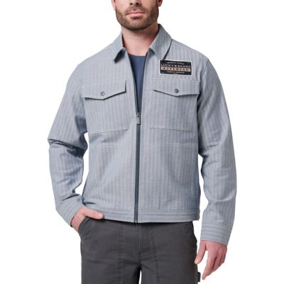 Image showing 0 th Lucky Brand Workwear Men's Stain-Resistant Yarn Dyed Herringbone Stripe Gas Station Jacket