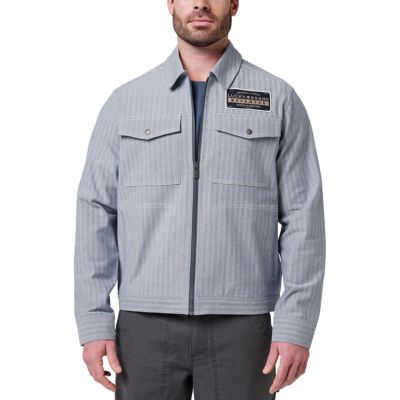 Image showing 1 th Lucky Brand Workwear Men's Stain-Resistant Yarn Dyed Herringbone Stripe Gas Station Jacket