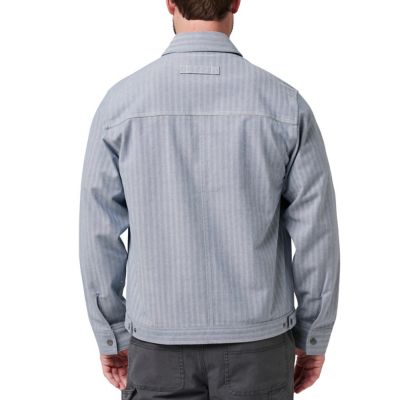 Image showing 2 th Lucky Brand Workwear Men's Stain-Resistant Yarn Dyed Herringbone Stripe Gas Station Jacket