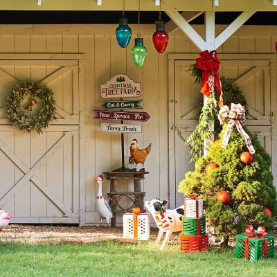 Image showing  14 in. Christmas Gift Lantern, Green