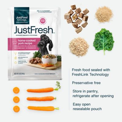 Image showing  JustFresh Pork Recipe Dog Food, 12 oz.