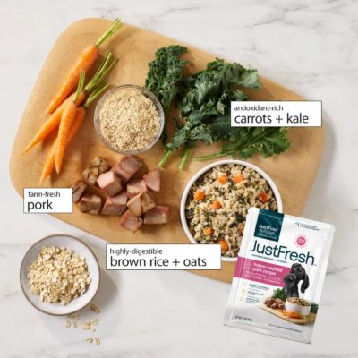 Image showing 7 th JustFoodForDogs JustFresh Pork Recipe Dog Food, 12 oz.