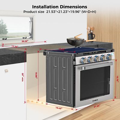 Image showing  Propane Gas 21 in. RV Range, 8,000 BTU, RGS21MSF