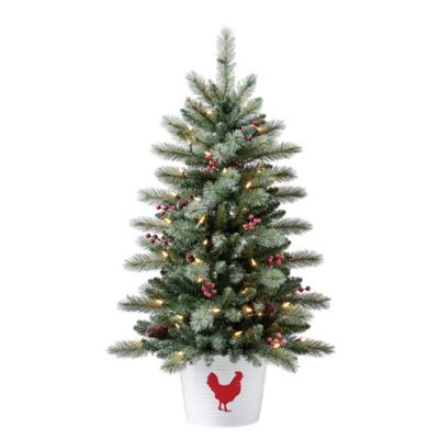 Red Shed 3.5 ft. Led Potted Pine Tree