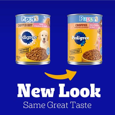 Image showing 5 th Pedigree Puppy Chopped Ground Dinner with Chicken and Beef Wet Dog Food, 13.2 oz.