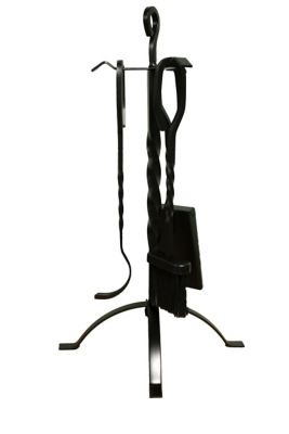 Image showing  16 in. Fireplace Tool Kit with Poker, Shovel, Brush, and Stand