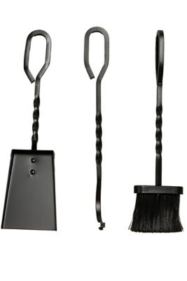 Image showing  16 in. Fireplace Tool Kit with Poker, Shovel, Brush, and Stand