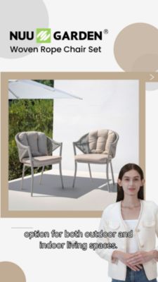 Image showing  4 pc. Woven Rope Conversation Chair Set, Aluminum